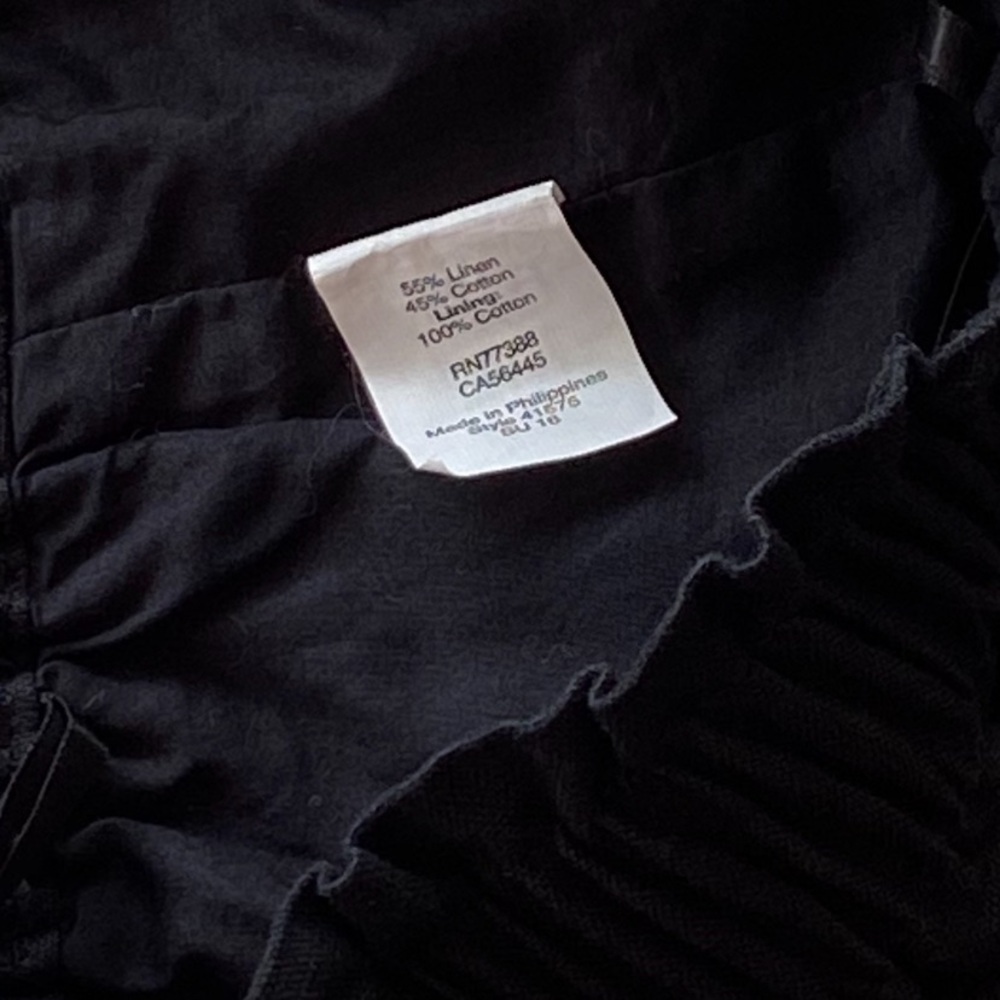J. Crew Linen Blend Smocked A-Line Skirt, Solid Black Skirt Size: 4 - Picture 5 of 6
